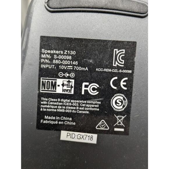 Logitech Z130 PC Speakers Full Sound Strong Bass 3.5mm Input & Power Supply Cord - Picture 5 of 7